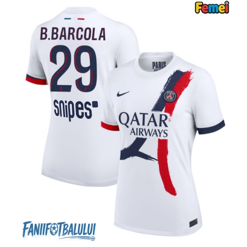 Paris Saint-Germain Bradley Barcola #29 Tricou Fotbal Replică 2025-26 Femei Deplasare Paris Saint-Germain Bradley Barcola #29 Tricou Fotbal Replică 2025-26 Femei Deplasare